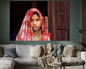 Portrait d'une jeune fille en Inde