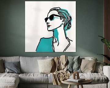 Vrouw met zwarte zonnebril van Digital Art Nederland