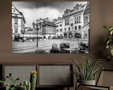 Picturesque Old Town Square in Prague | Monochrome by Melanie Viola