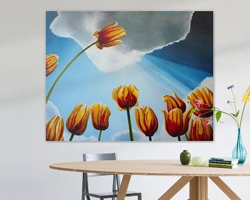 Tulpen im Lichtstrahl von Russell Hinckley