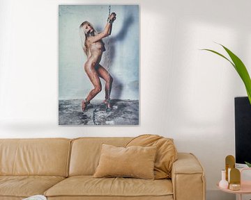 Fetish bdsm style photo with a very beautiful naked woman in bondage by Photostudioholland