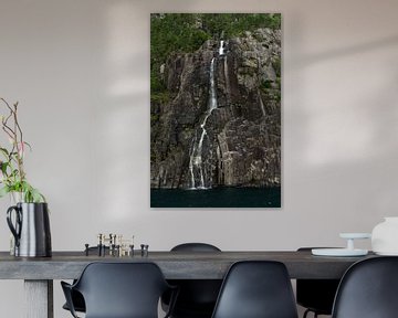 Wasserfall am Lysefjord von Anja B. Schäfer