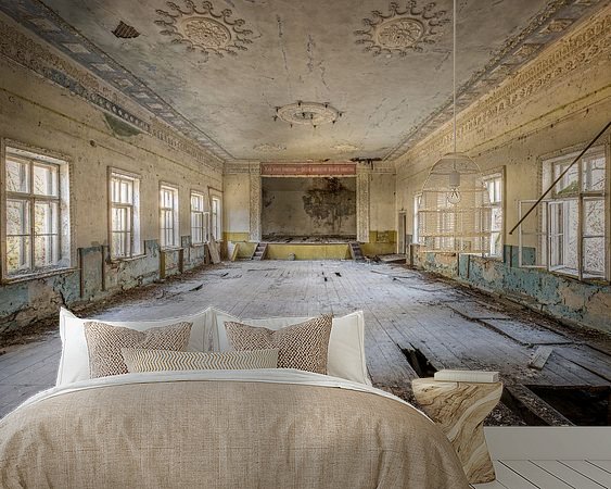 Voorbeeld van het werk in een kamer