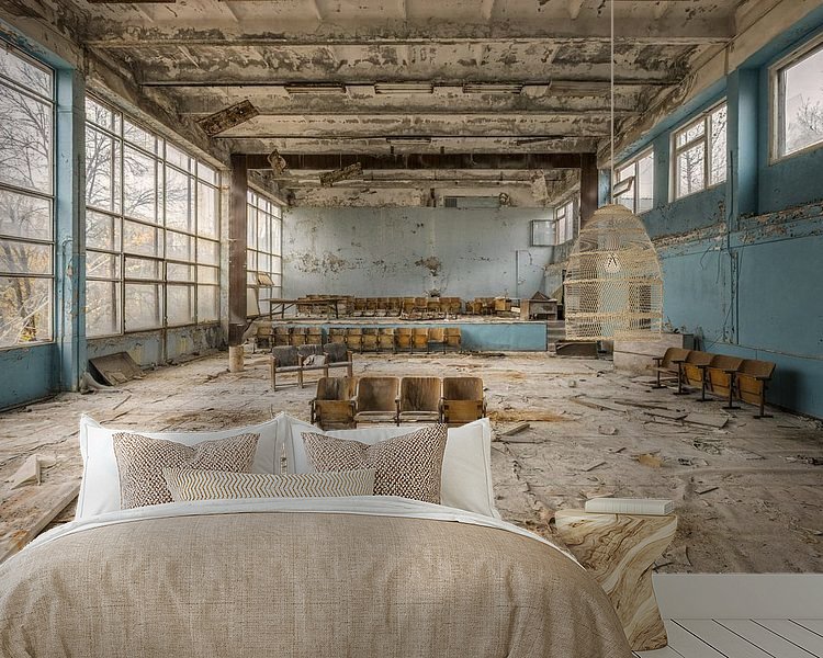 Voorbeeld van het werk in een kamer