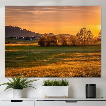 Zonsondergang in het landschap