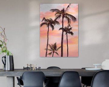 Zonsondergang Palmbomen van Gal Design