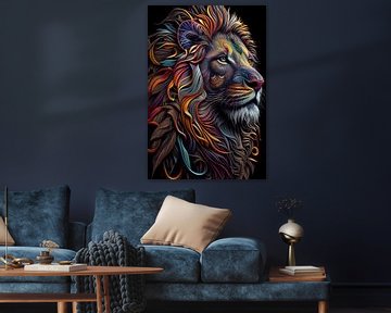 Kleurrijke leeuw van Bert Nijholt