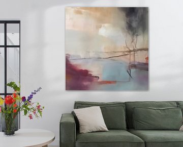 Modern abstract schilderij "Droomlandschap" van Studio Allee