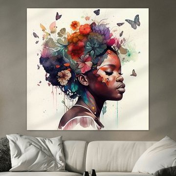 Butterfly African Woman Portrait