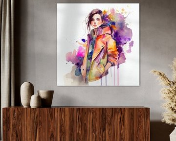 Watercolor Fashion Woman #1 by Chromatic Fusion Studio