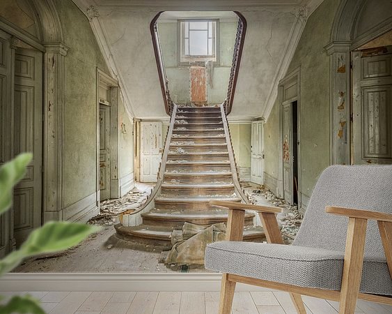 Voorbeeld van het werk in een kamer