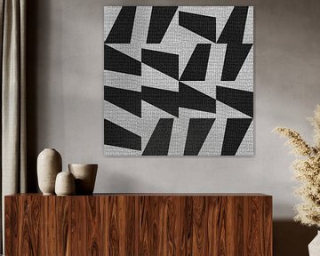 Textile linen neutral geometric minimalist art I by Dina Dankers