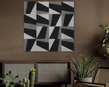 Textiel linnen neutrale geometrische minimalistische kunst II van Dina Dankers