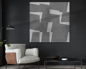 Textiel linnen neutrale geometrische minimalistische kunst VI van Dina Dankers