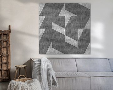 Textiel linnen neutrale geometrische minimalistische kunst VII van Dina Dankers