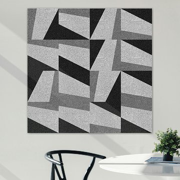 Textile linen neutral geometric minimalist art VIII by Dina Dankers
