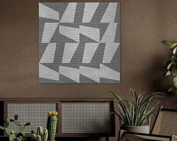 Textil-Leinen neutral geometrische minimalistische Kunst IX von Dina Dankers