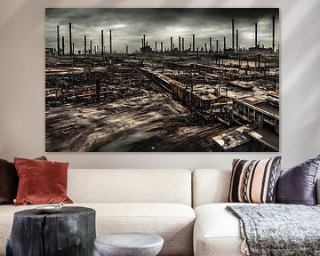 Dystopian industrial landscape by Frank Heinz