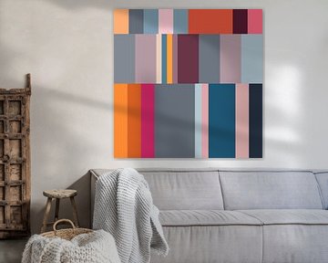 Moderne abstracte minimalistische geometrische kunst in heldere pastelkleuren V van Dina Dankers