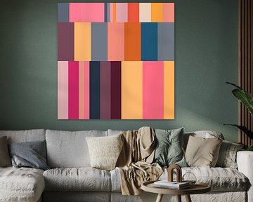Moderne abstracte minimalistische geometrische kunst in heldere pastelkleuren VI van Dina Dankers