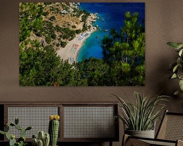 Apella Beach, een paradijselijk strand op het Griekse eiland Karpathos van Laura V