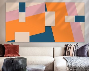 Modern abstract minimalistisch geometrisch landschap in retrostijl IV van Dina Dankers