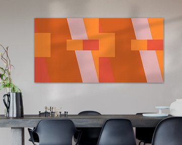 Paysage géométrique moderne abstrait et minimaliste dans un style rétro V sur Dina Dankers