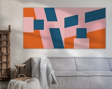 Moderne abstrakte minimalistische geometrische Landschaft im Retrostil VII von Dina Dankers