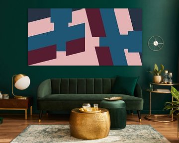 Modern abstract minimalistisch geometrisch landschap in retrostijl X van Dina Dankers