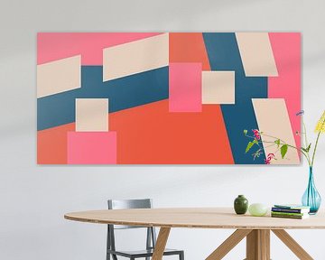 Modern abstract minimalistisch geometrisch landschap in retrostijl II van Dina Dankers