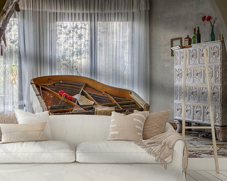 Voorbeeld van het werk in een kamer