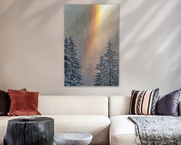 Rainbow in Kleinwalsertal in winter