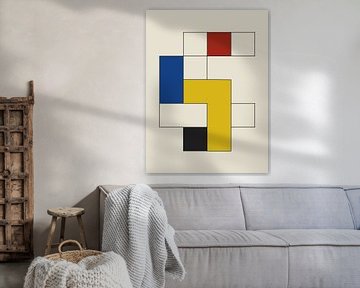 Composition Bauhaus avec des couleurs primaires