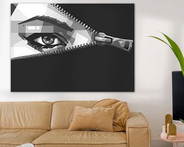 Grijze kleur Cool Eye Popart