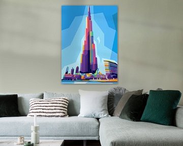 Burj Khalifa Wpap Popart van Rizky Dwi Aprianda