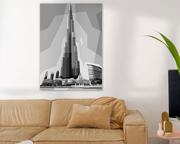 Grijstinten Burj Khalifa Wpap van Rizky Dwi Aprianda