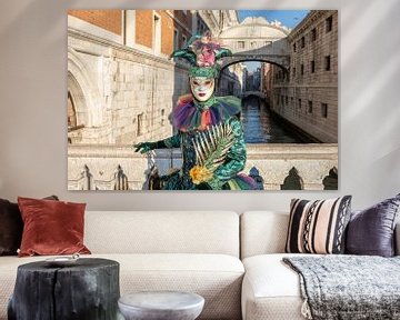 Carnival Costume and Bridge of Sighs in Venice by t.ART