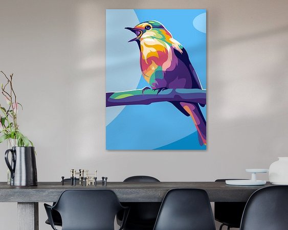 Voorbeeld van het werk in een kamer