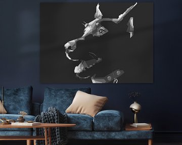 Gray Landscape Dog Popart by Rizky Dwi Aprianda