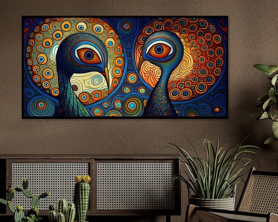 Voorbeeld van het werk in een kamer