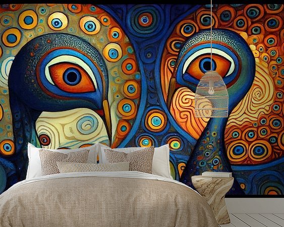 Voorbeeld van het werk in een kamer