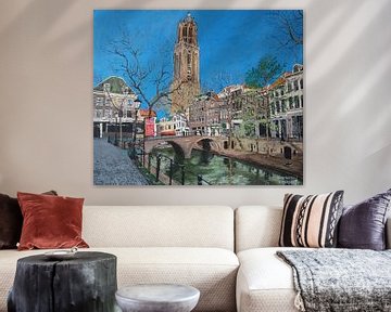Utrecht, Dom tower, Oudegracht, Gaardbrug by Wouter Bisschop