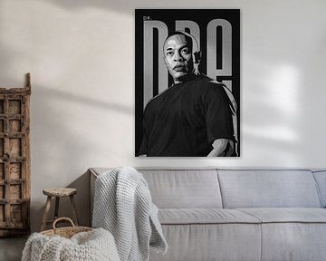 Porträt von Dr. Dre (schwarz-weiß) von DEN Vector
