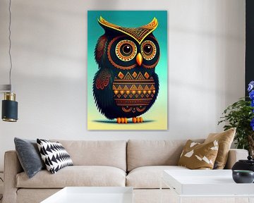 Tribal owl illustration by Laly Laura