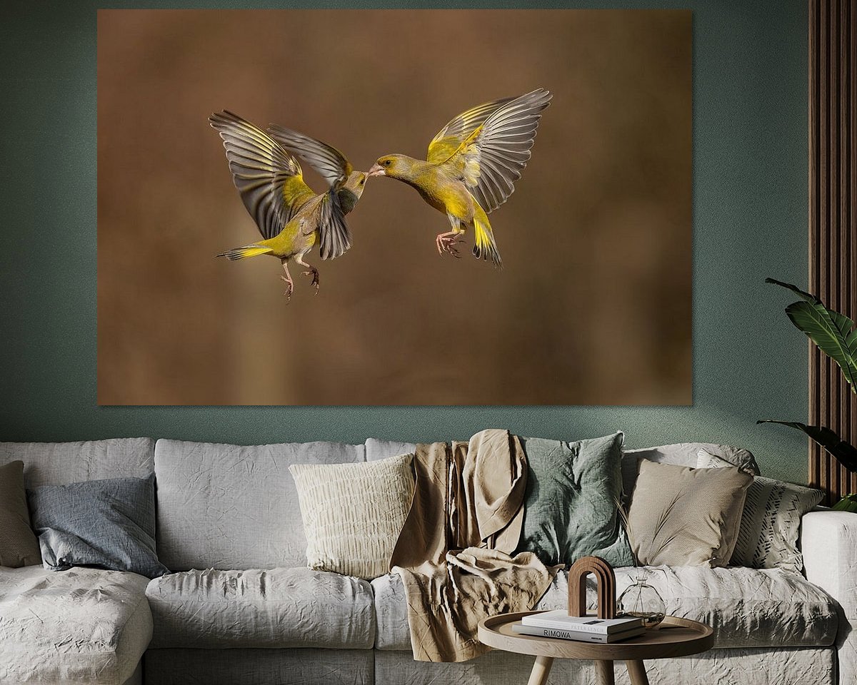 Voorbeeld van het werk in een kamer
