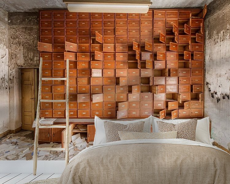 Voorbeeld van het werk in een kamer