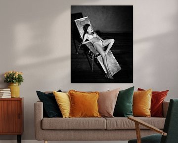 Hele mooi naakte vrouw in vintage zwart wit fotografie van Photostudioholland