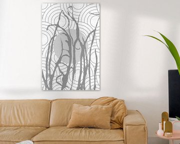 Ikigai. Sonne und Gras. Abstrakte minimalistische Zen-Kunst. Japandi-Stil I von Dina Dankers