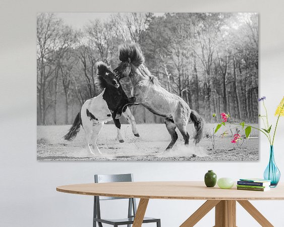 Voorbeeld van het werk in een kamer