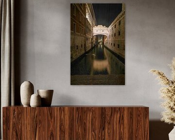 Venedig - Die Seufzerbrücke bei Nacht von t.ART
